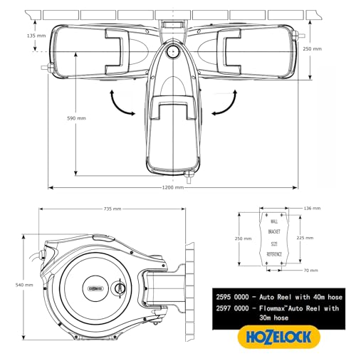 HOZELOCK Auto Reel 40M Wandschlauchbox - Automatik-Aufrollung, inkl. Schlauch & Spritze, 5 J. Gar. [2595R0000]