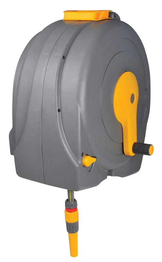 Hozelock Fast Reel Wandschlauchbox 40m - Automatische Aufrollung, inkl. Schlauch & Spritze [2595R0000]